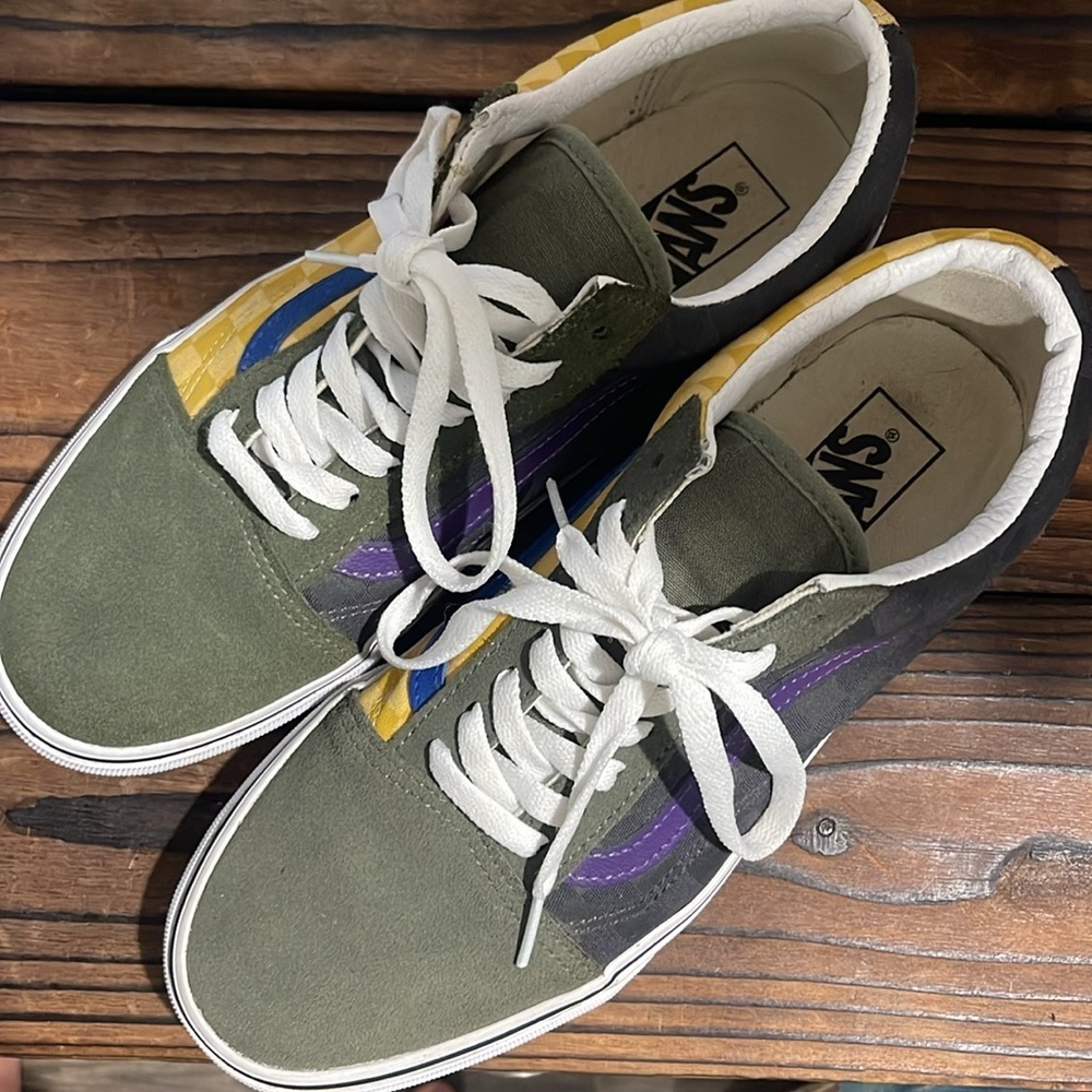 Vans Mens Old Skool OTW Rally Checker Multi Color Canvas Suede Sneakers